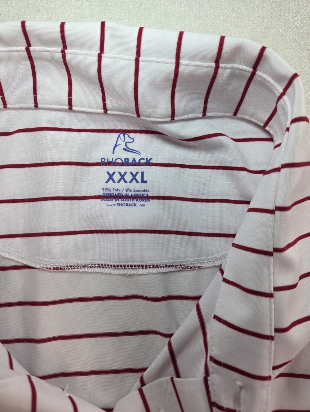 Rhoback Land of the Free Striped Performance Polo Men’s XXXL White Red USA Flag - Picture 2 of 7